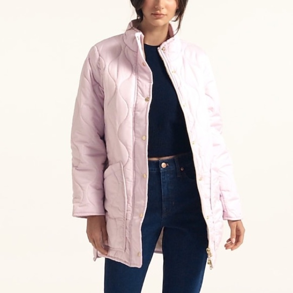 J Crew New quilted cocoon puffer coat
Item BK668